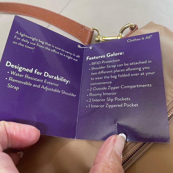 Joy Mangano Tan Crossbody Bag, NWT - Picture 8 of 11